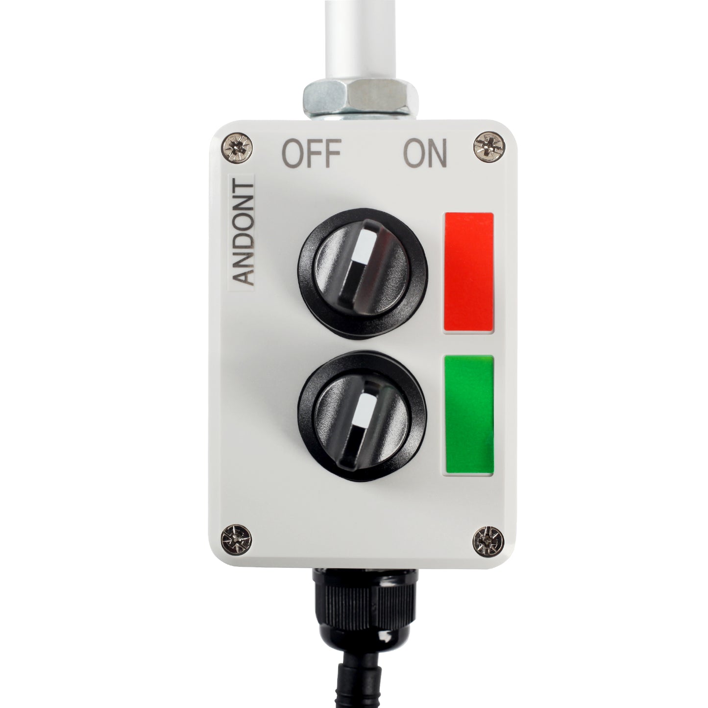 ANDONT 2 Stack Super Bright LED Andon Tower Lights with Buzzer, Red/Green, Off-ON or Flash, 6 ft Industrial Adapter, IP53, 2.36" Diameter 15.6" Length, Plug Play Ready