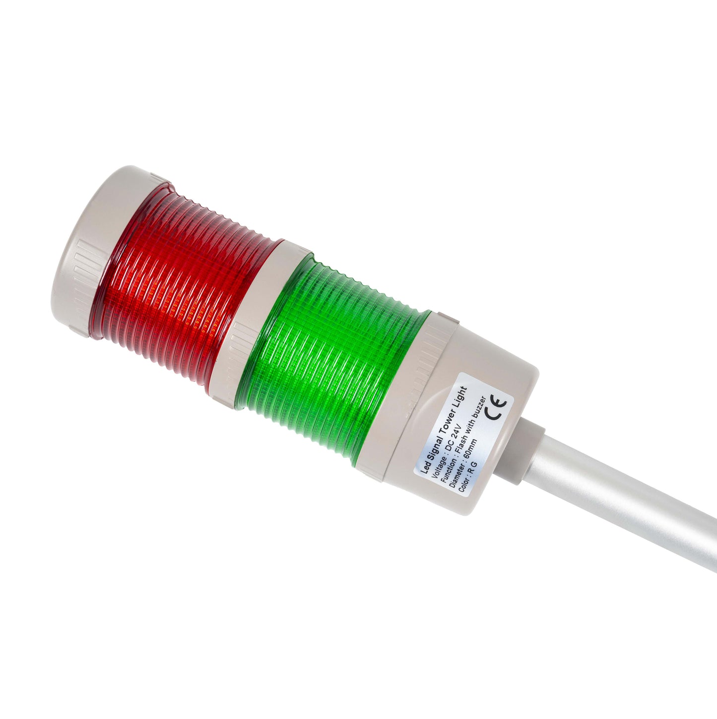 ANDONT 2 Stack Super Bright LED Andon Tower Lights, Red/Green, OFF-ON, 6 ft Industrial Adapter, IP65, 2.36" Diameter 15.6" Length, Plug Play Ready