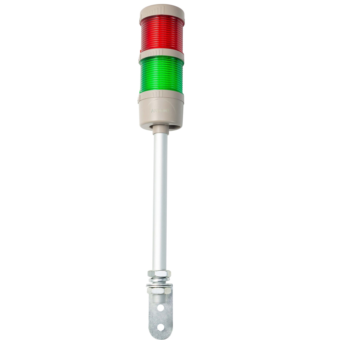ANDONT 2 Stack Super Bright LED Andon Tower Lights with Buzzer, Red/Green, Off-ON or Flash,16 ft Extension Cord, 6 ft Industrial Adapter, IP53, 2.36" Diameter 15.6" Length, Plug Play Ready