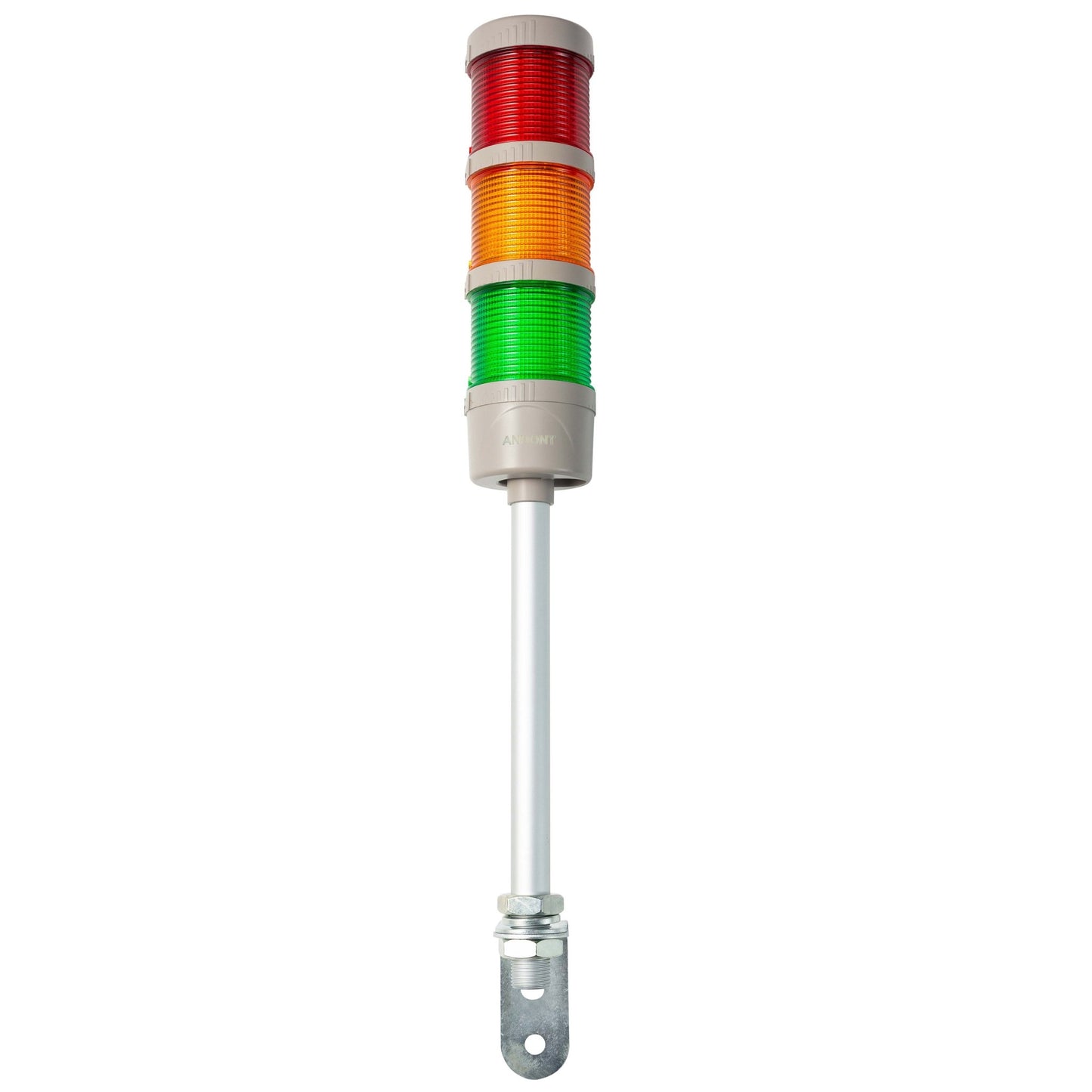 ANDONT 3 Stack Super Bright LED Andon Tower Lights with Buzzer, Red/Yellow/Green, Off - ON or Flash,16 ft Extension Cord, 6 ft Industrial Adapter, IP53, 2.36" Diameter 17.8" Length, Plug Play Ready - ANDONT