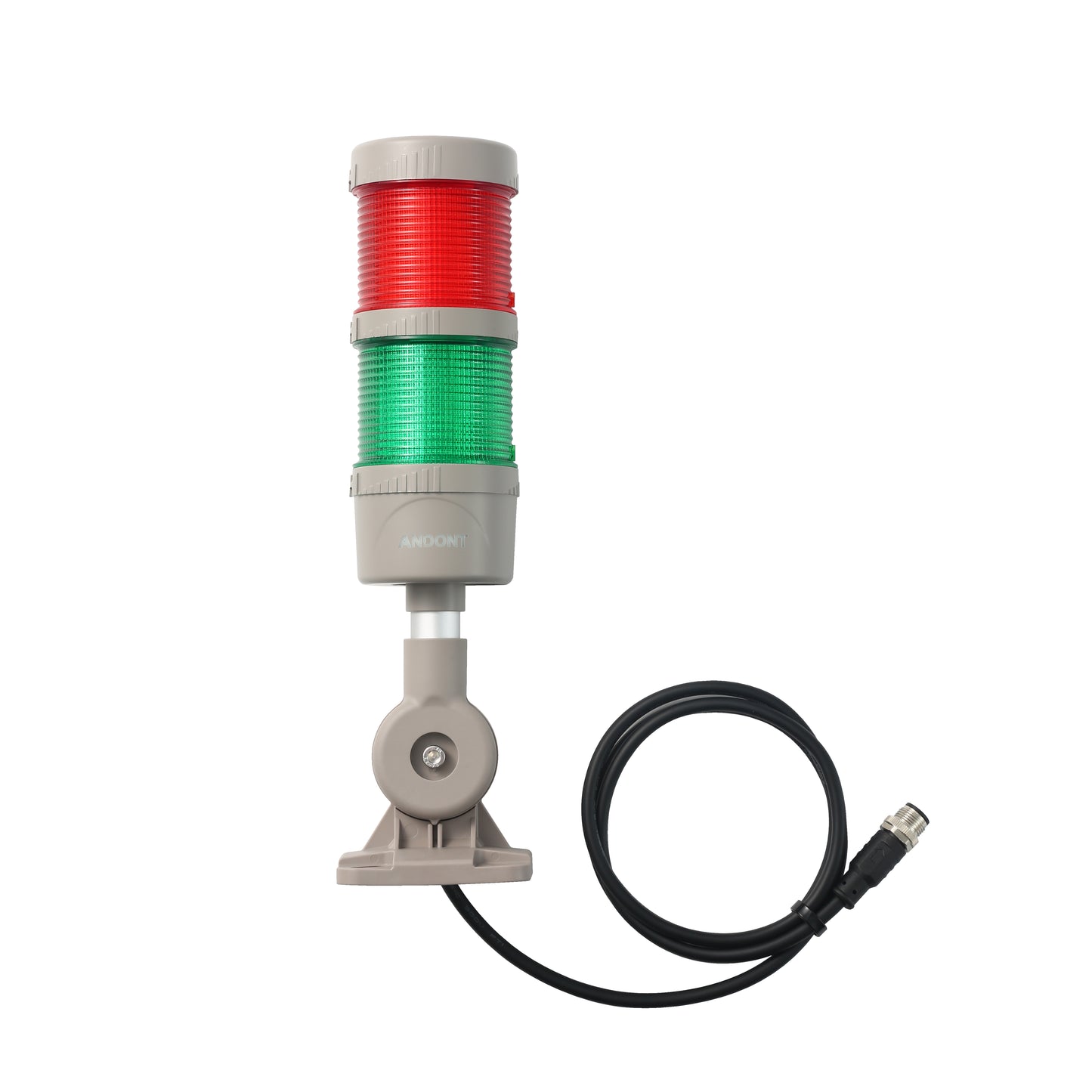 ANDONT IO-LINK 2-Stack LED Andon Tower Signal Light with Buzzer for Workstations, Industrial, 24VDC, Plug-and-Play(2 Stack)