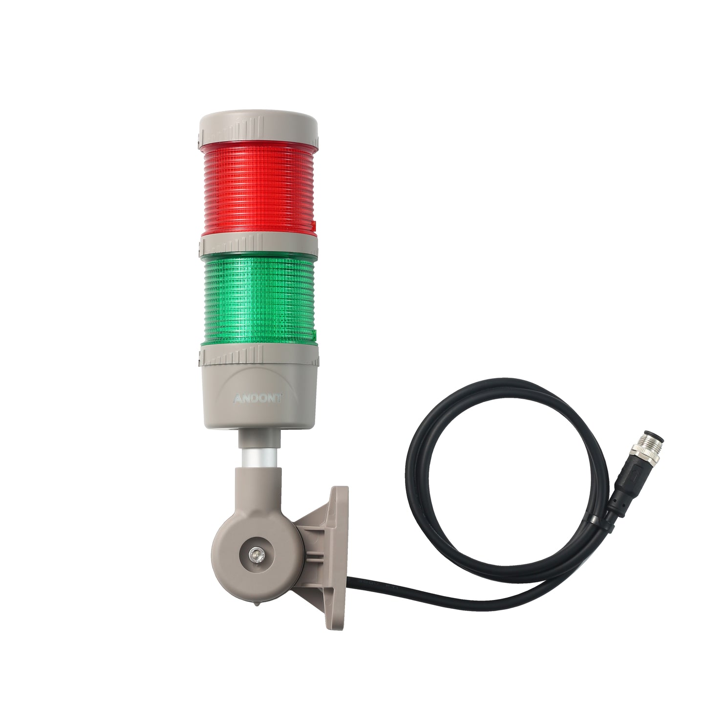 ANDONT IO-LINK 2-Stack LED Andon Tower Signal Light with Buzzer for Workstations, Industrial, 24VDC, Plug-and-Play(2 Stack)