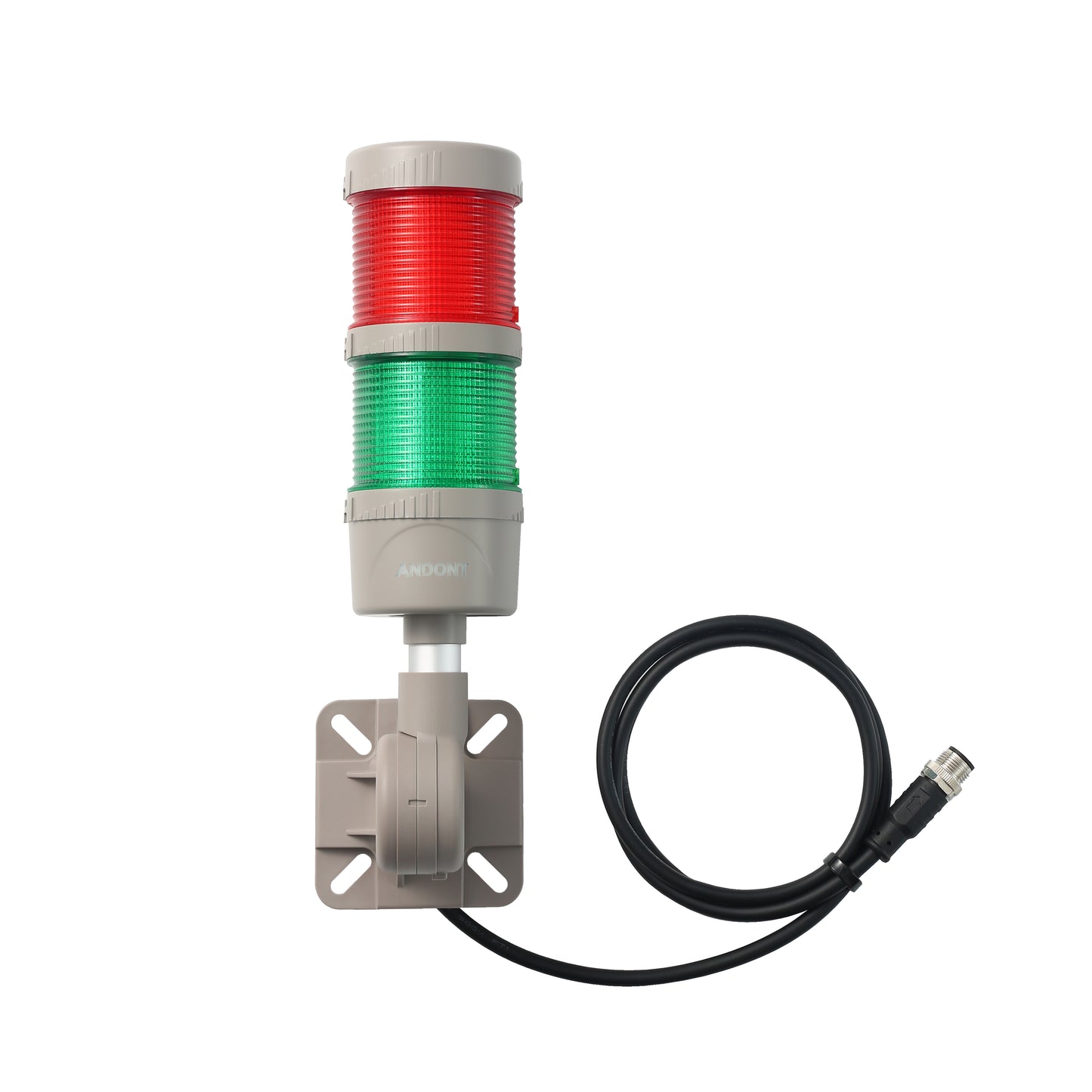 ANDONT IO-LINK 2-Stack LED Andon Tower Signal Light with Buzzer for Workstations, Industrial, 24VDC, Plug-and-Play(2 Stack)