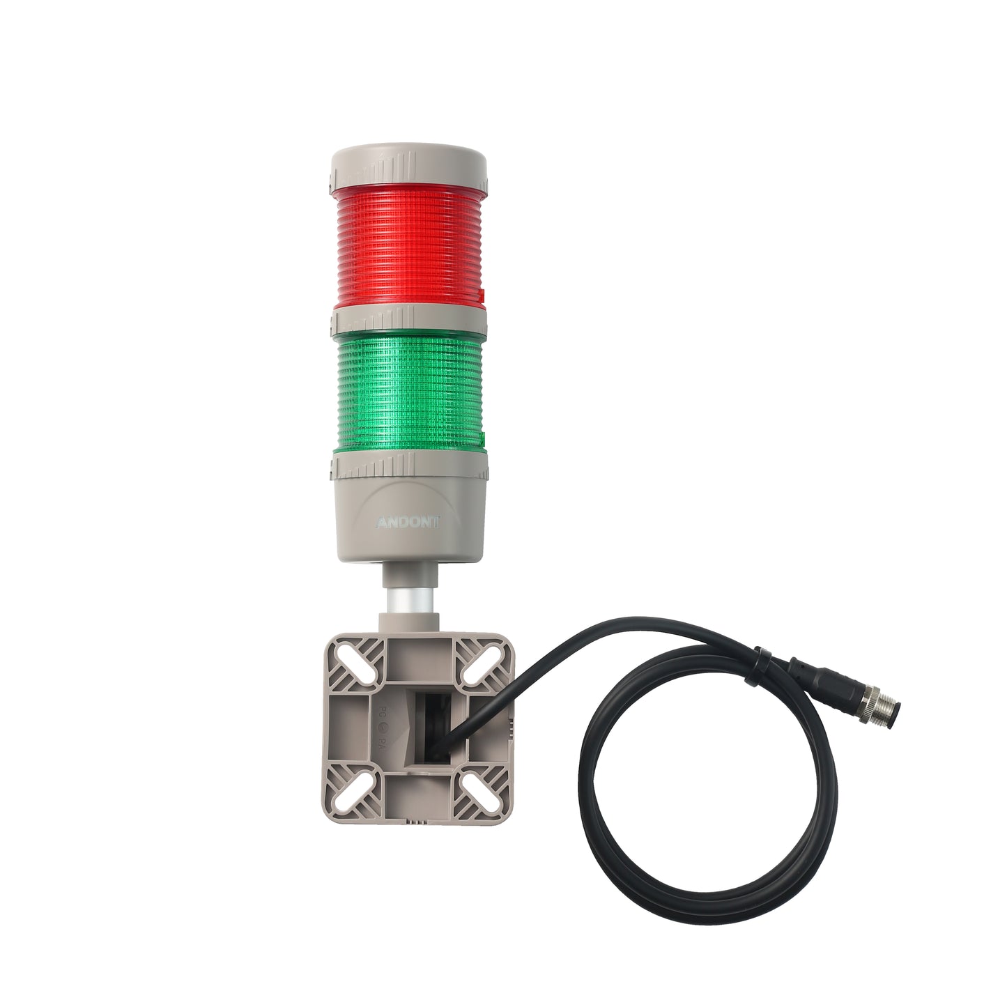 ANDONT IO-LINK 2-Stack LED Andon Tower Signal Light with Buzzer for Workstations, Industrial, 24VDC, Plug-and-Play(2 Stack)