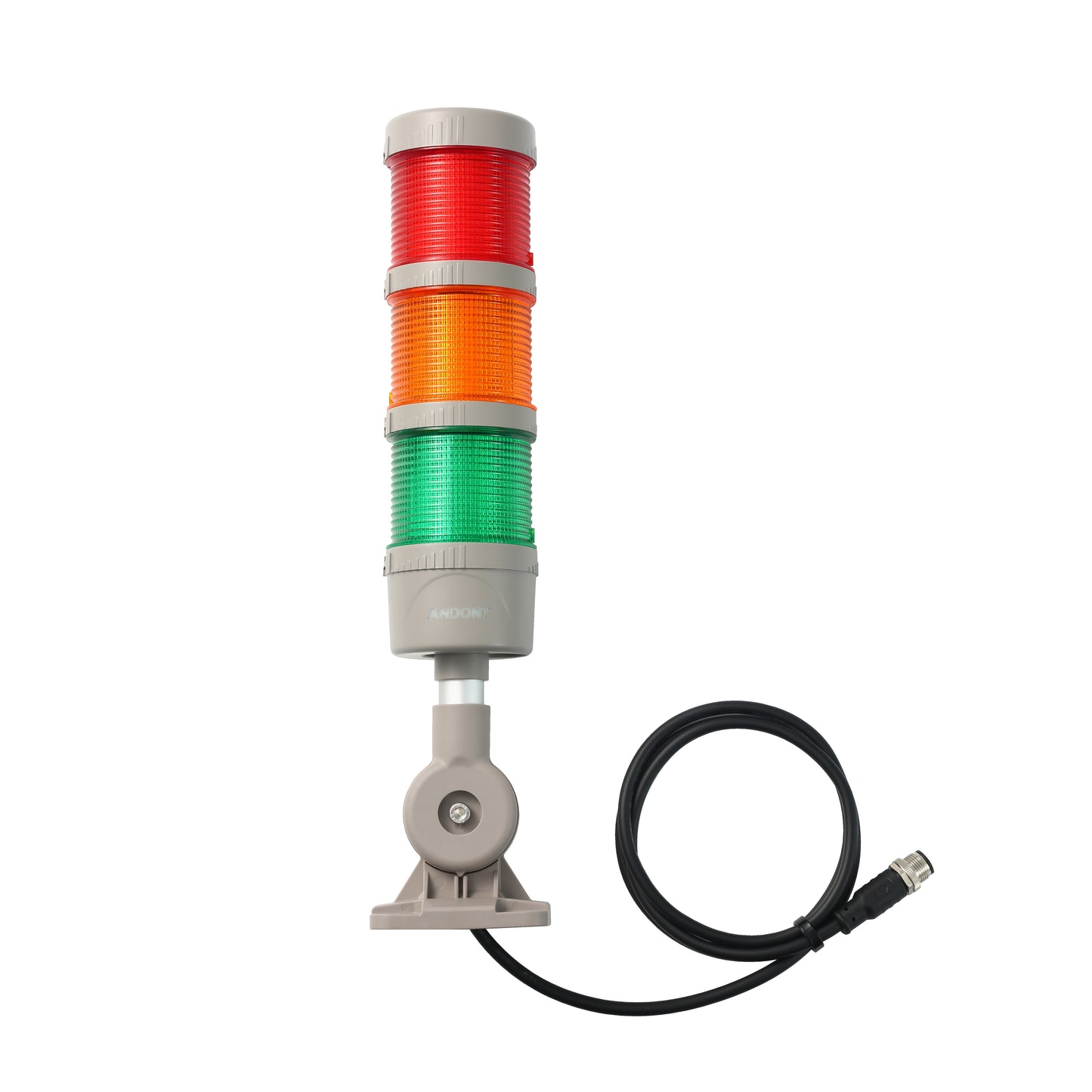 ANDONT IO-LINK 3-Stack LED Andon Tower Signal Light with Buzzer for Workstations, Industrial, 24VDC, Plug-and-Play(3 Stack)