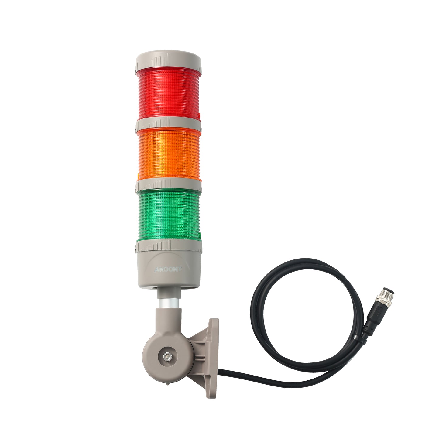 ANDONT IO-LINK 3-Stack LED Andon Tower Signal Light with Buzzer for Workstations, Industrial, 24VDC, Plug-and-Play(3 Stack)