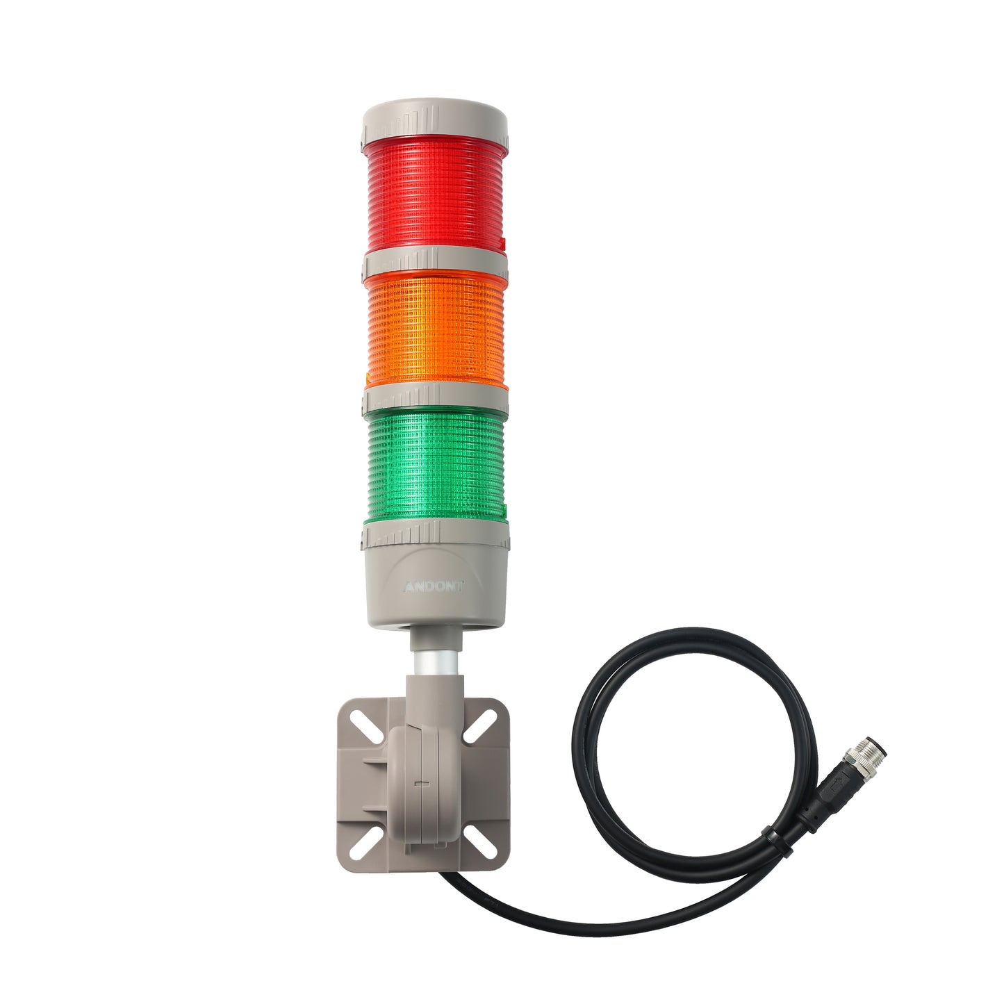 ANDONT IO-LINK 3-Stack LED Andon Tower Signal Light with Buzzer for Workstations, Industrial, 24VDC, Plug-and-Play(3 Stack)