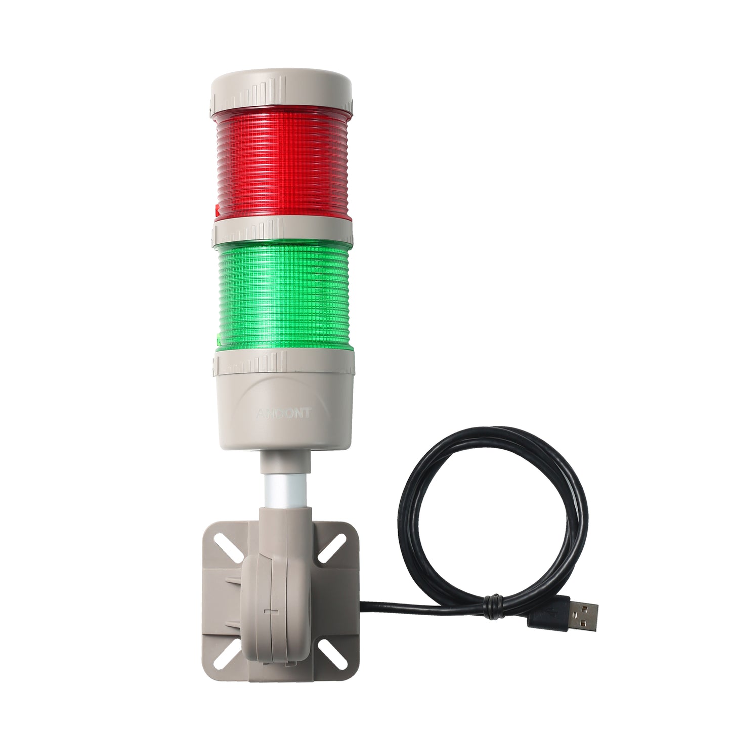 ANDONT USB 2-Stack LED Andon Tower Signal Light with Buzzer for Workstations, Industrial, 5VDC, Plug-and-Play(2 Stack))