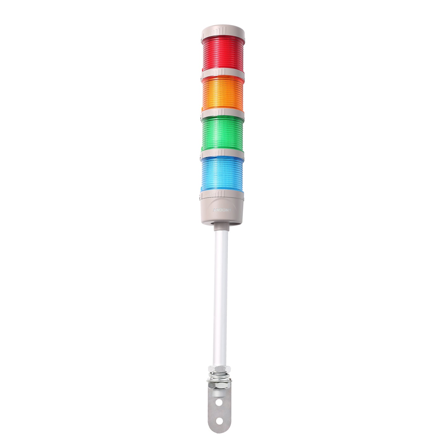 ANDONT 4-Stack LED Andon Tower Signal Light with Buzzer, Red/Yellow/Green/Blue, On/Off/Flash, 16 ft Extension Cord, Plug-and-Play