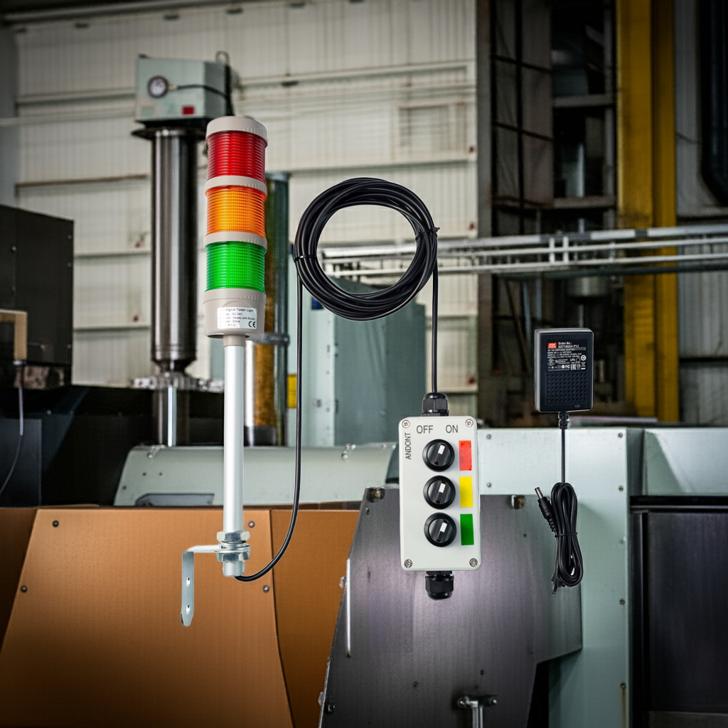 ANDONT 3 Stack Super Bright LED Andon Tower Lights, Red/Yellow/Green, Plug Play Ready